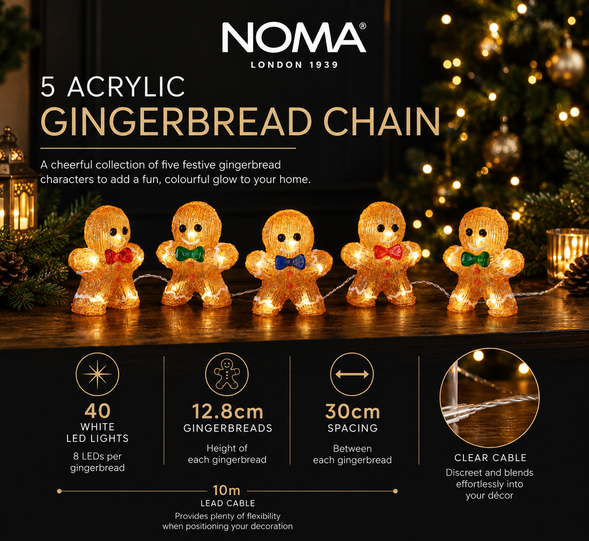 5 Acrylic Gingerbread Chain