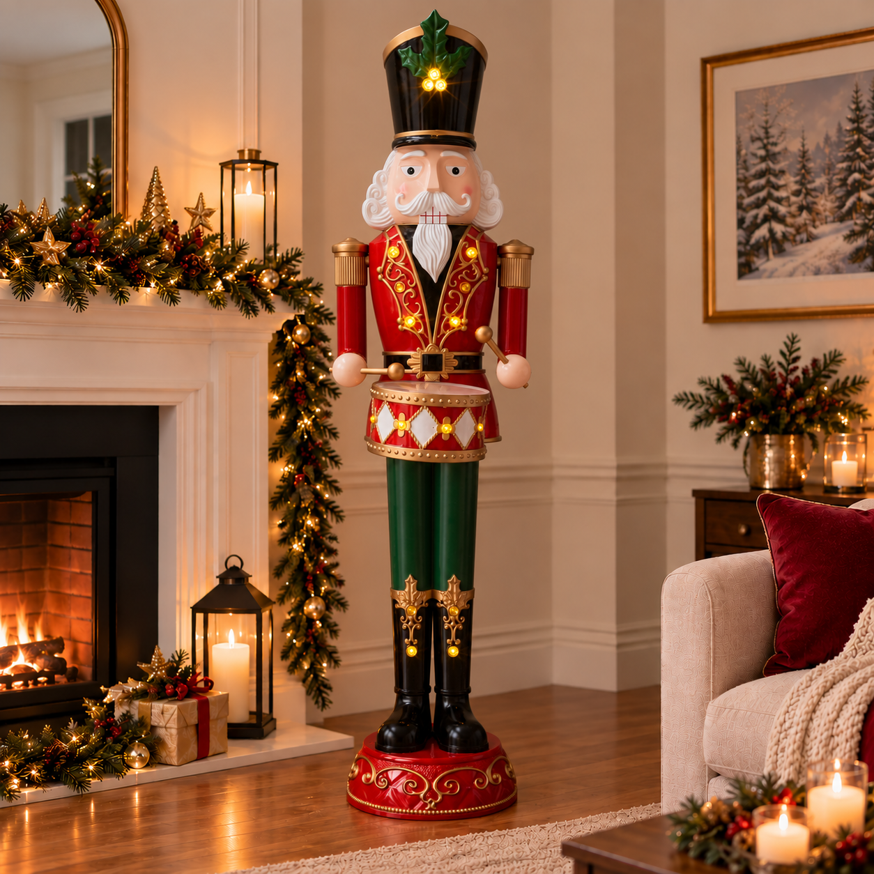1.8M Black Musical Drumming Nutcracker