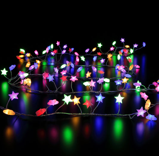 Multi Pastel Frosted Micro Star Lights