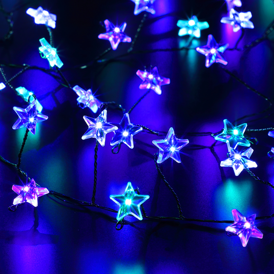 480 Pastel Micro Star Garland with Silver Wire