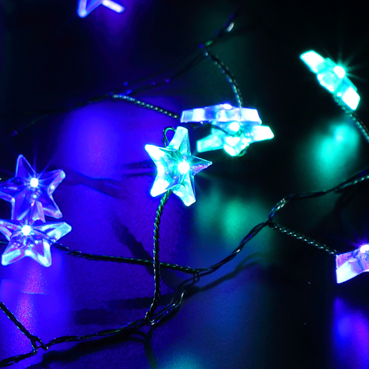 480 Pastel Micro Star Garland with Silver Wire