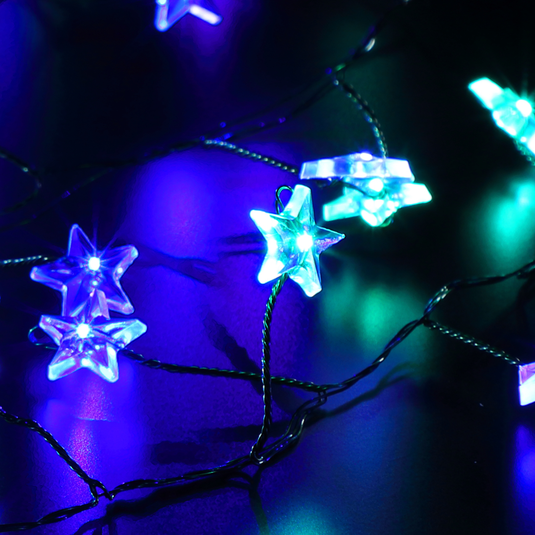 360 Pastel Micro Star Garland With Silver Wire