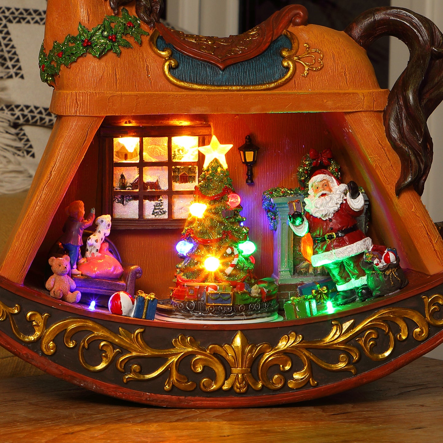 42cm LED Musical Rocking Horse with Train
