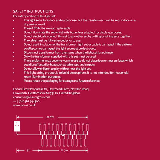 1500 Multicolour Multifunction Cluster Lights With Green Cable