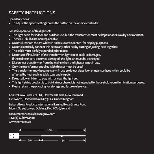 5M Micro 200 LED Snowing Rope Cable Light - Warm White