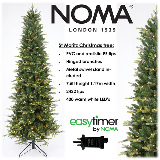 7.5' Warm White Pre-Lit Slim St. Moritz