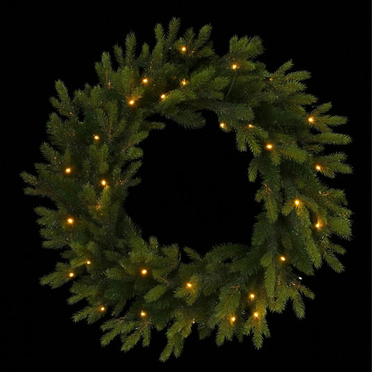 24" Warm White Pre Lit St. Moritz Wreath