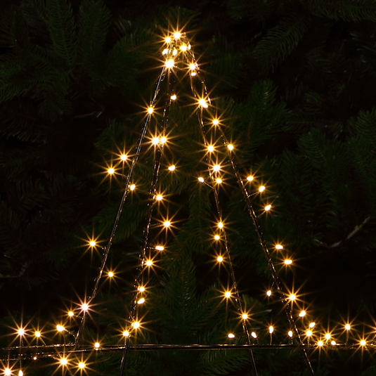 1m Warm White Folding Black Wire Star - 280 LEDs