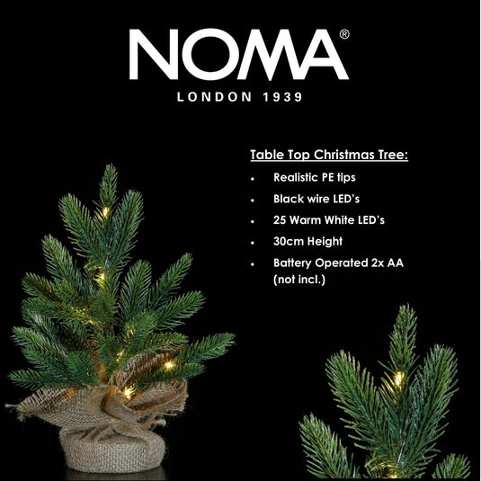 Table Top Christmas Tree in a Hessian Bag