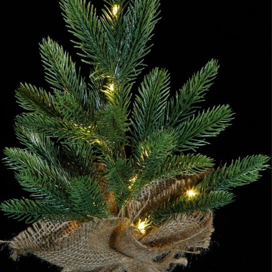 Table Top Christmas Tree in a Hessian Bag