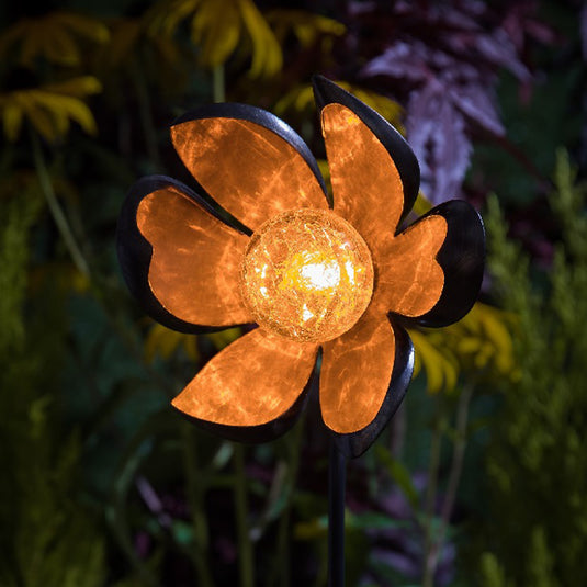 Flower Ice Crackle Ball Stake Light