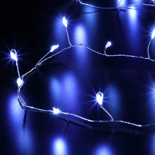 720 White Micro Décor Tree Lights with Silver Wire