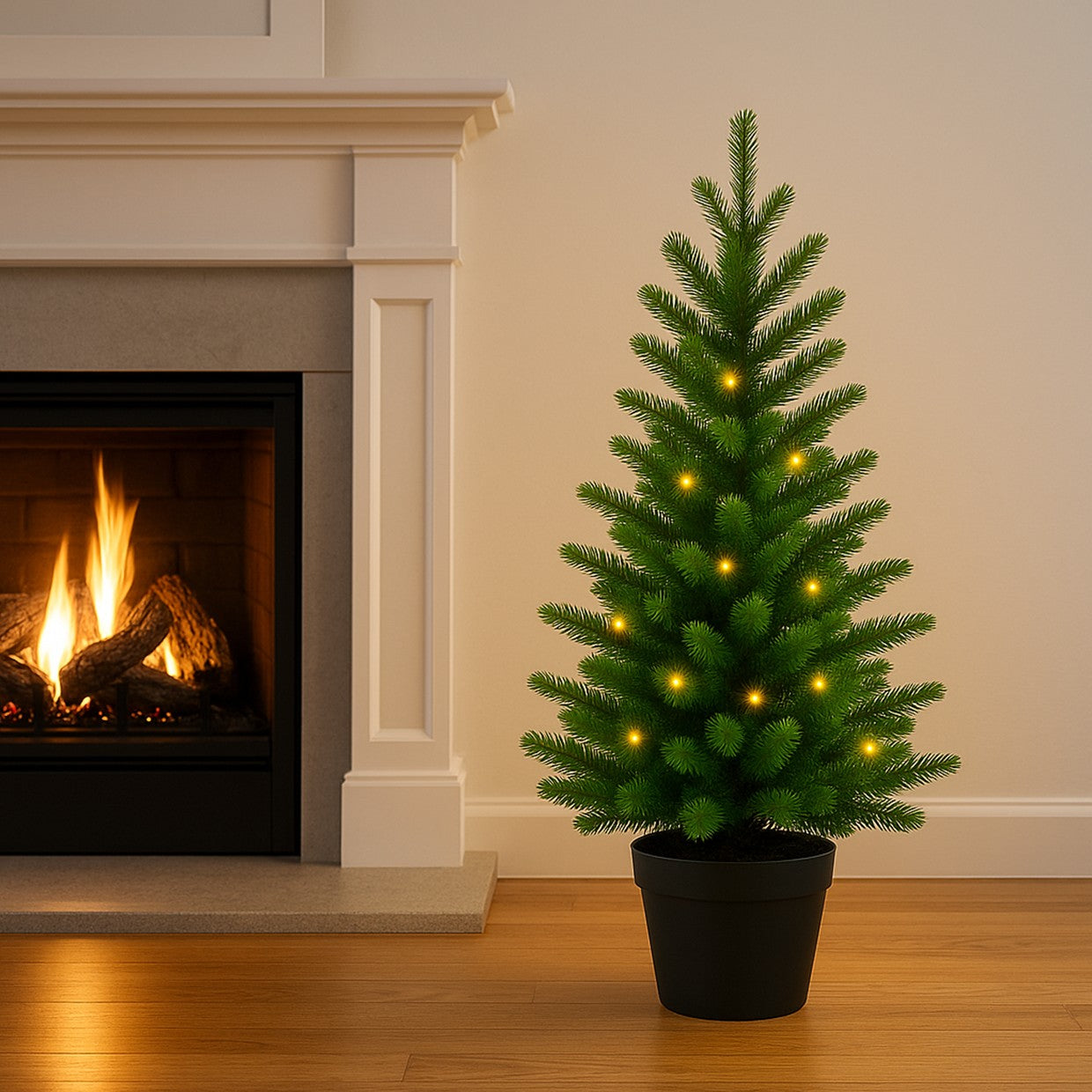 3' Warm White Pre Lit St Moritz Potted Tree