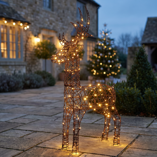 1.17 Brown Rattan Standing Deer