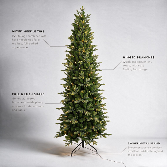 7.5' Warm White Pre-Lit Slim St. Moritz