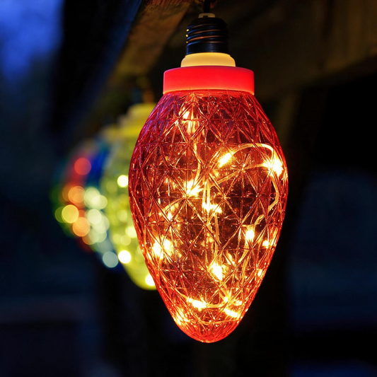 Set of 8 20cm Faceted Cone Lights
