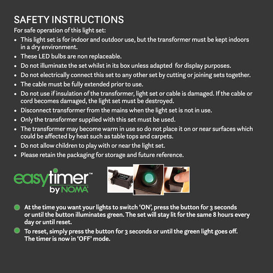 8 White Snowflake Pattern Projector String Lights