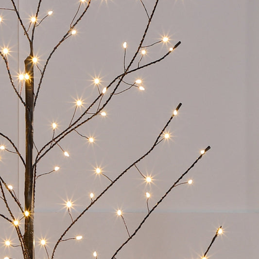 2m Warm White LED Windswept Black Tree - 400 LEDs
