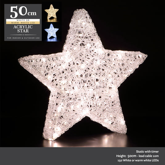 50cm Spun Acrylic Star - 150 Duo LEDs