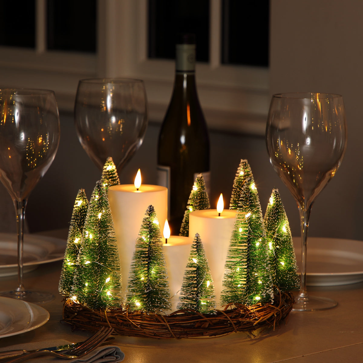 Tree Table Wreath With Bristle Tree