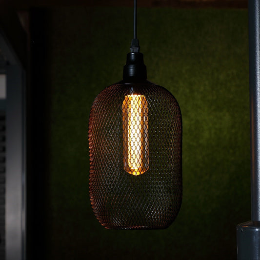 Black Mesh Megan Pendant with The Bulb