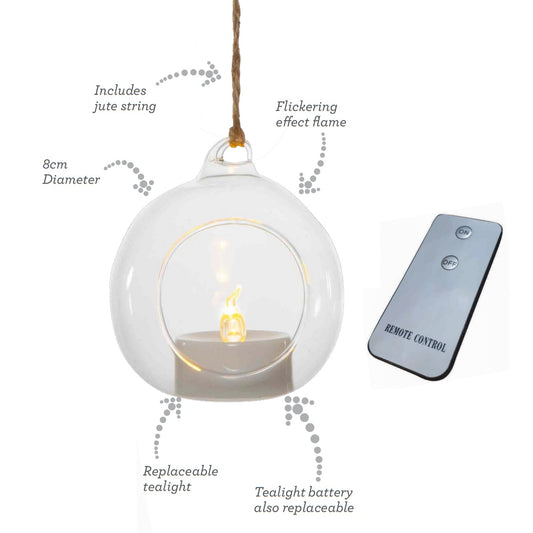 Set of 6 Tealights in Glass Bubbles