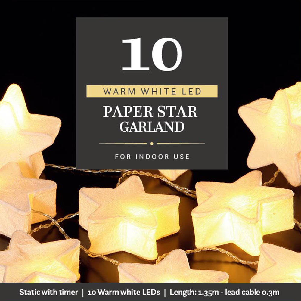 10 Paper Star Garland