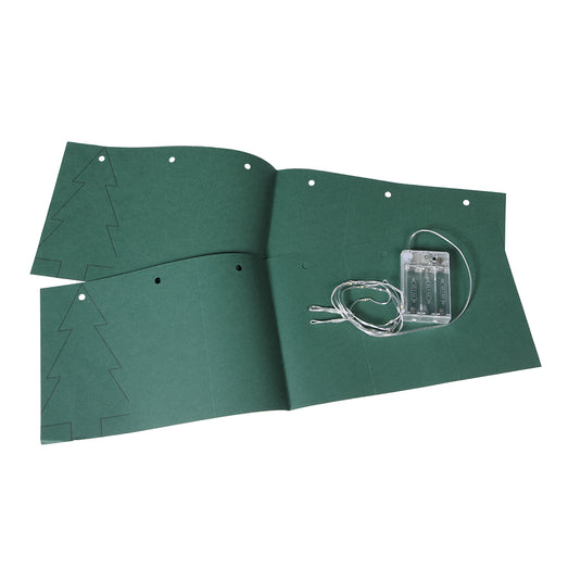 DIY Green Tree Paper Chain - 10 Warm White LEDs