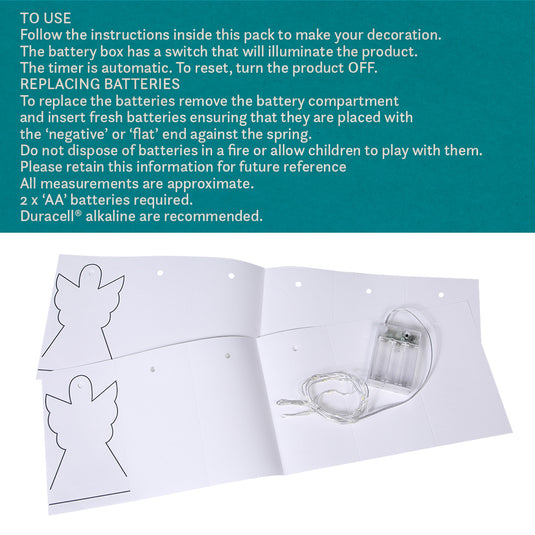 DIY White Angel Paper Chain - 10 Warm White LEDs