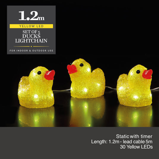 5 Light-Up Acrylic Ducks