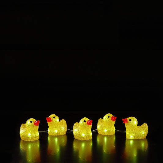 5 Light-Up Acrylic Ducks