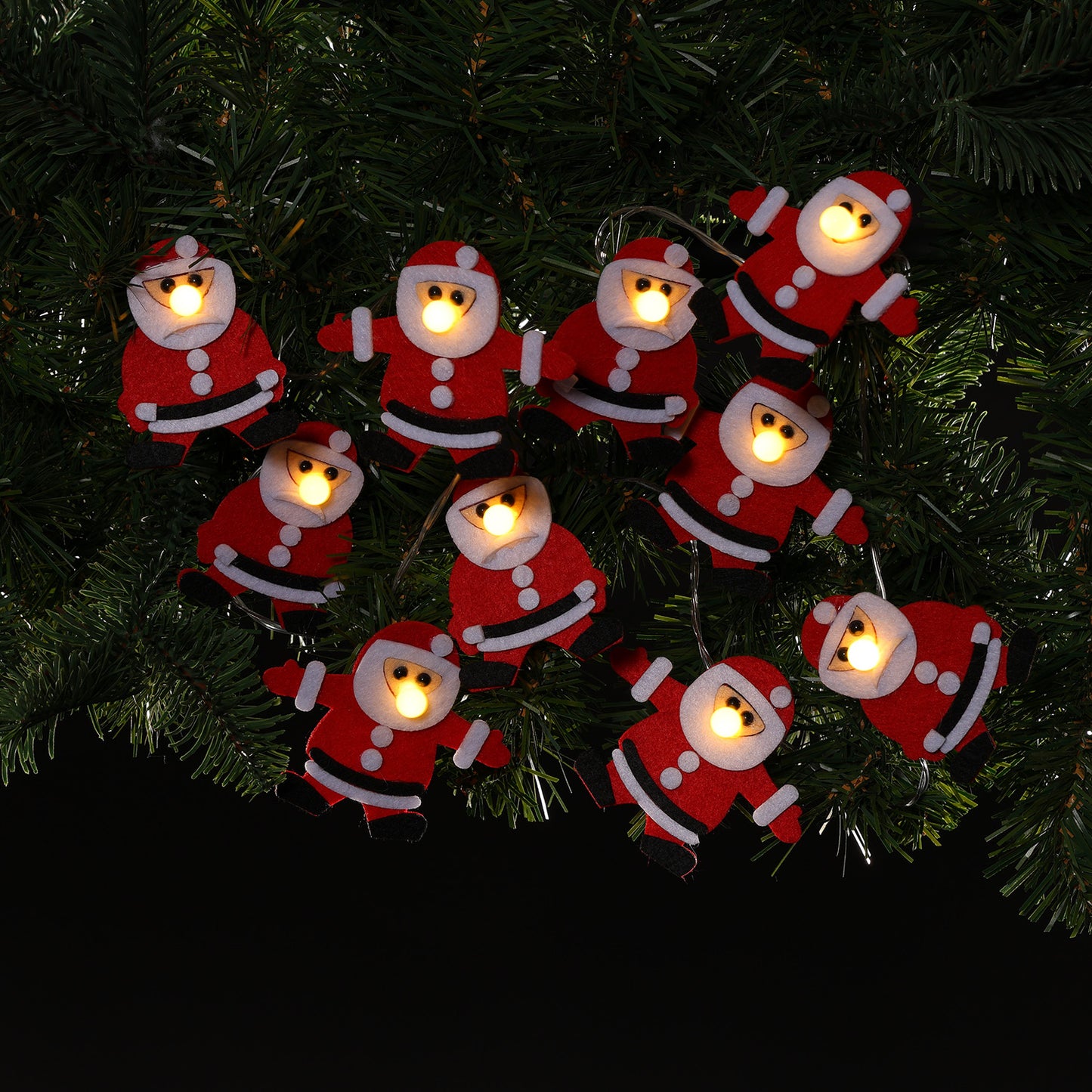 Fabric Santa Garland