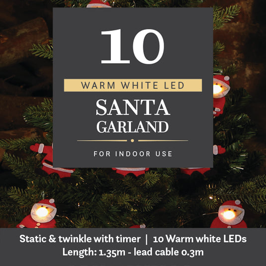 Fabric Santa Garland