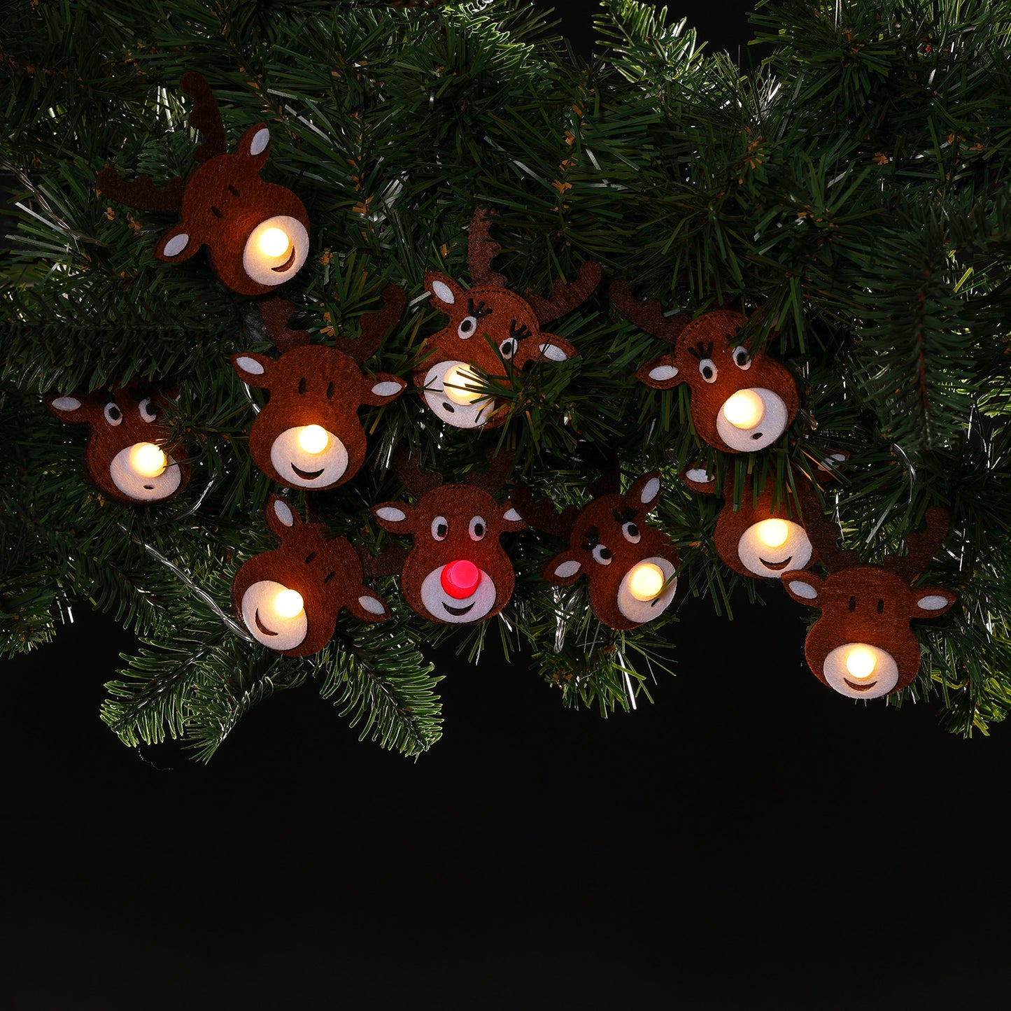 Fabric Reindeer Garland