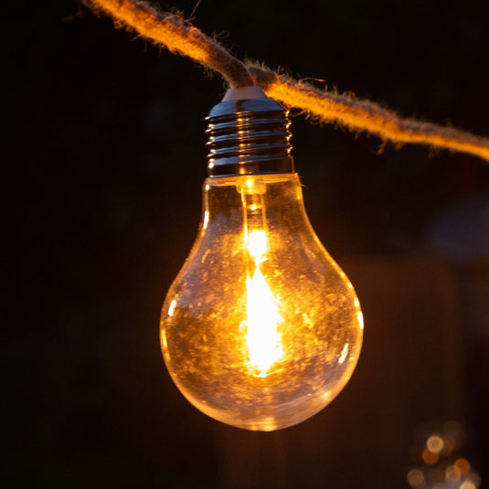 20 Connectable Jute Rope Festoon Lights