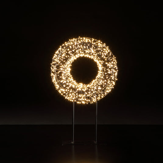 30CM Black Micro Wire Standing Wreath With 1200 LEDS