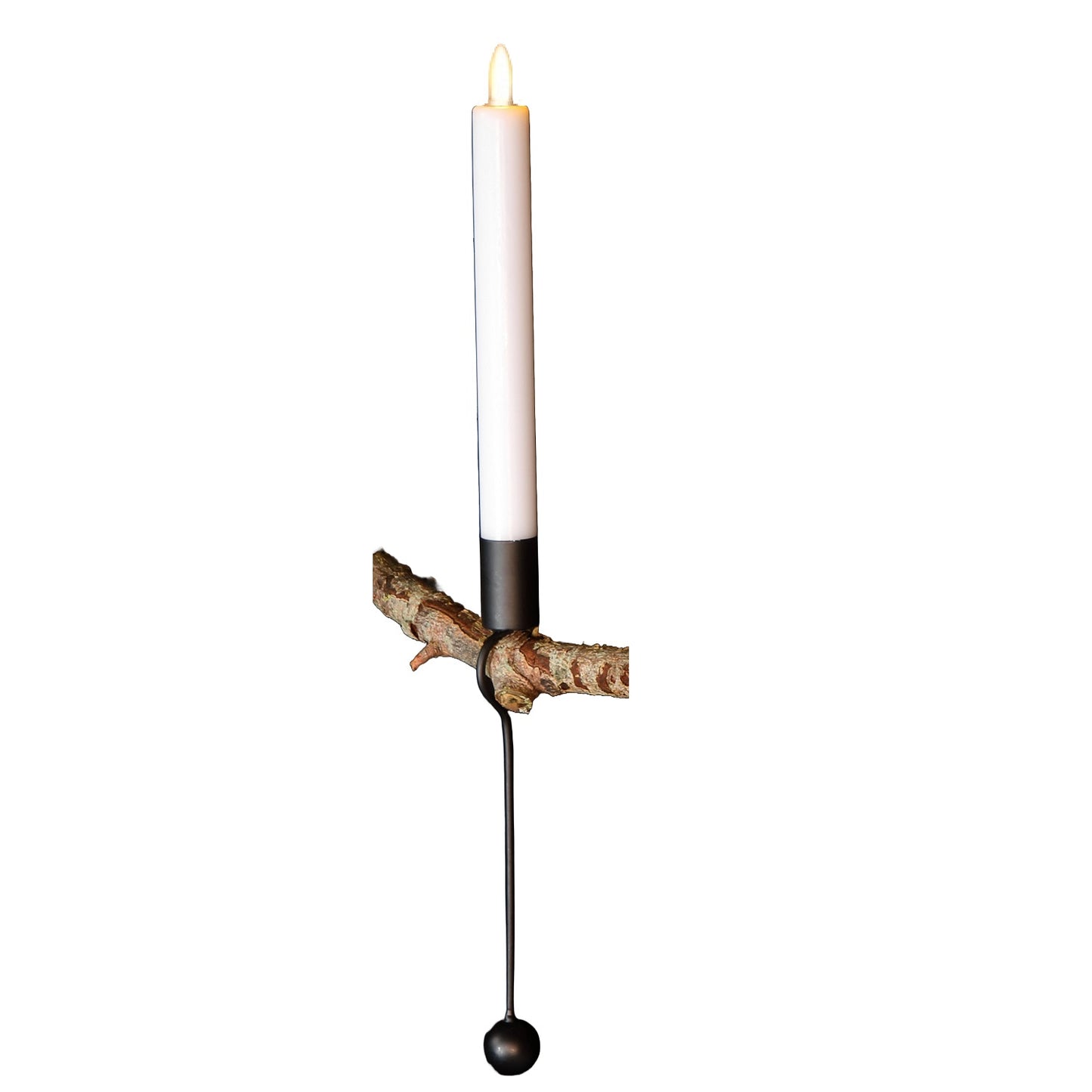 Set of 6 Magic Candles with Black Metal Holder