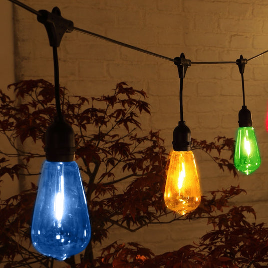 10 Multicolour Connectable LED Large Edison Drop Festoons
