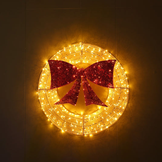 1.2M Large Christmas Wreath With Red Bow