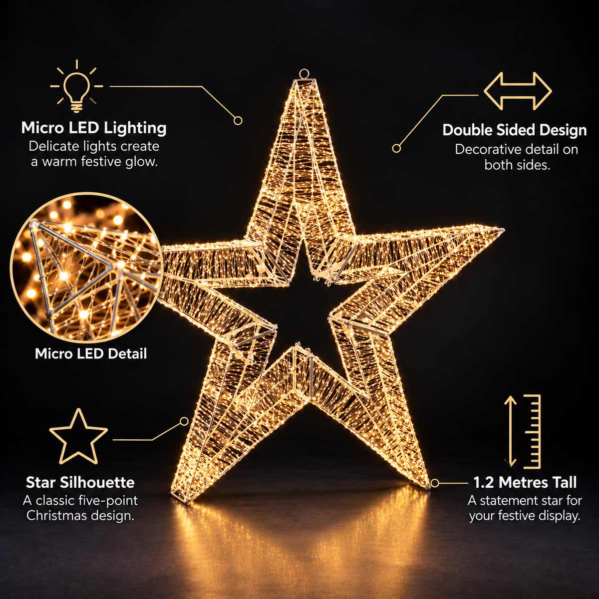 1.2M Micro LED Double Sided Star
