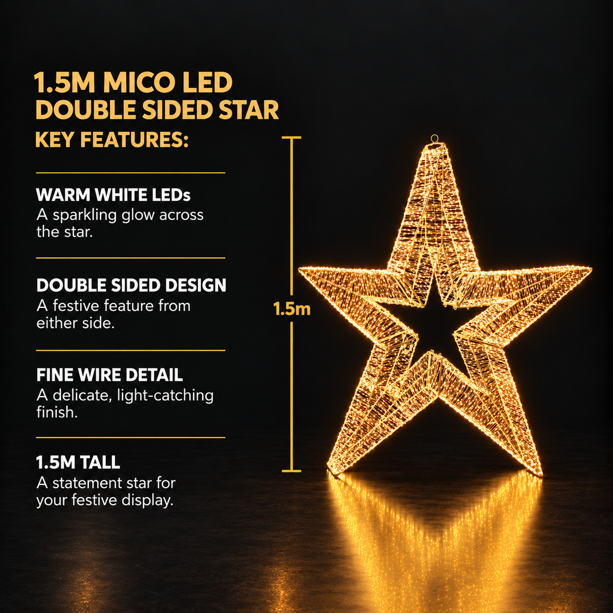 1.5M Micro LED Double Sided Star
