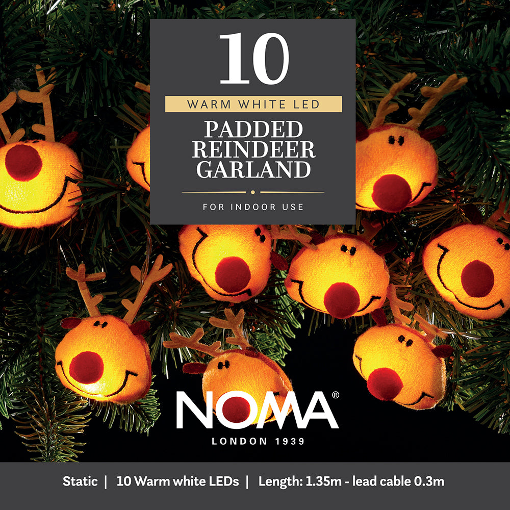 Padded Reindeer Garland