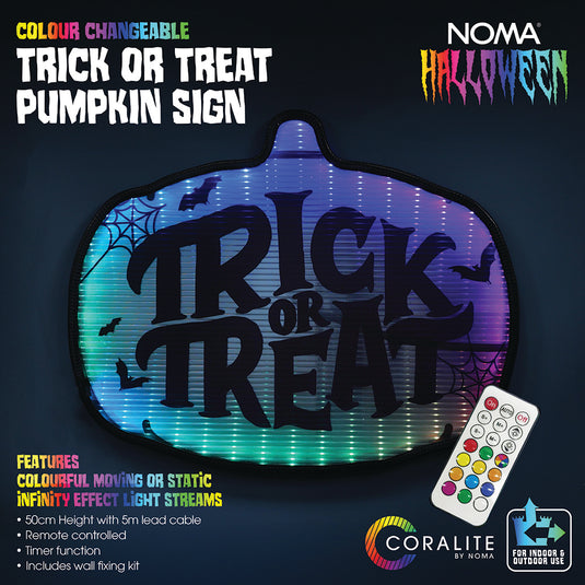 50cm Coralite "Trick Or Treat" Sign