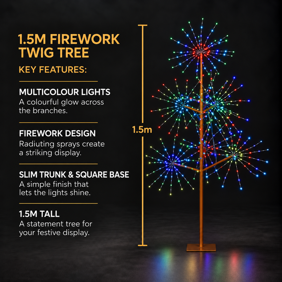 1.5M Firework Twig Tree