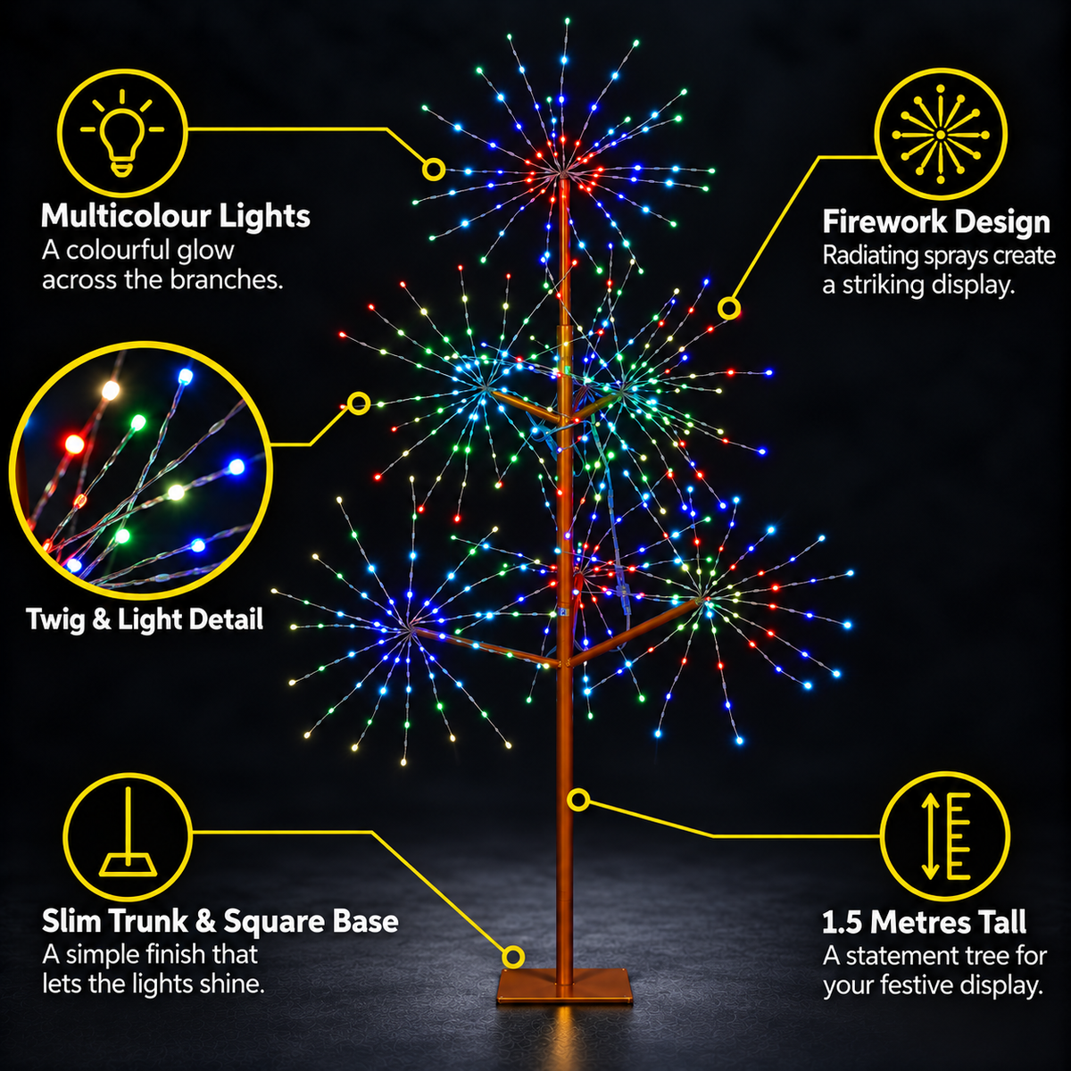 1.5M Firework Twig Tree