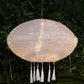 Mandarin 40cm White Oval Lantern with Tassels