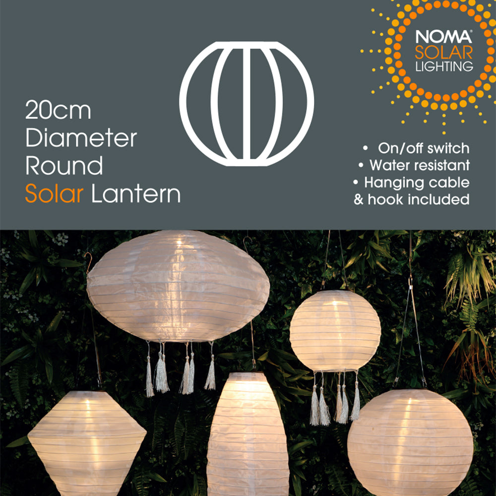 Mandarin 20cm White Round Lanterns with Tassels