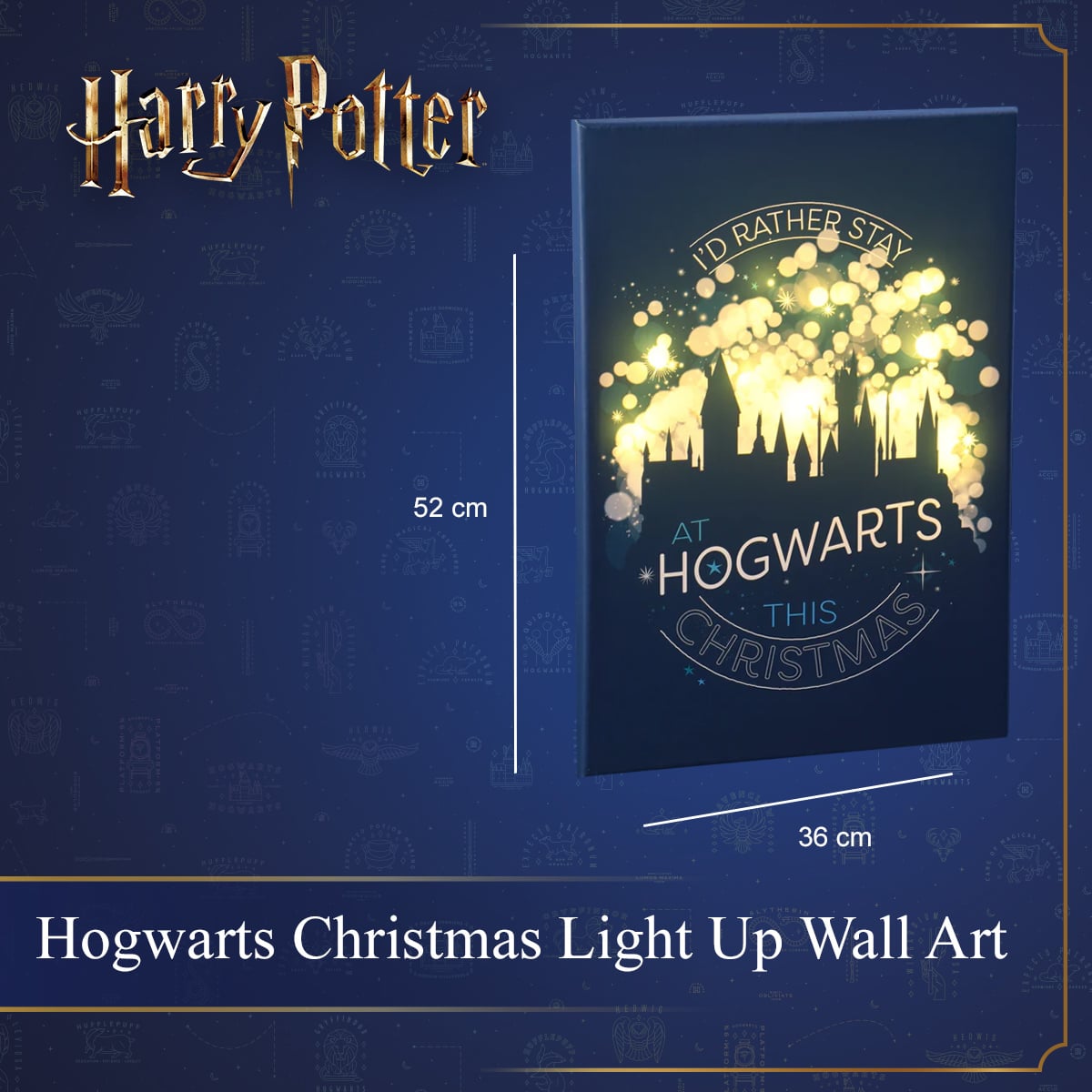 Harry Potter - Hogwarts Christmas Light Up Wall Art
