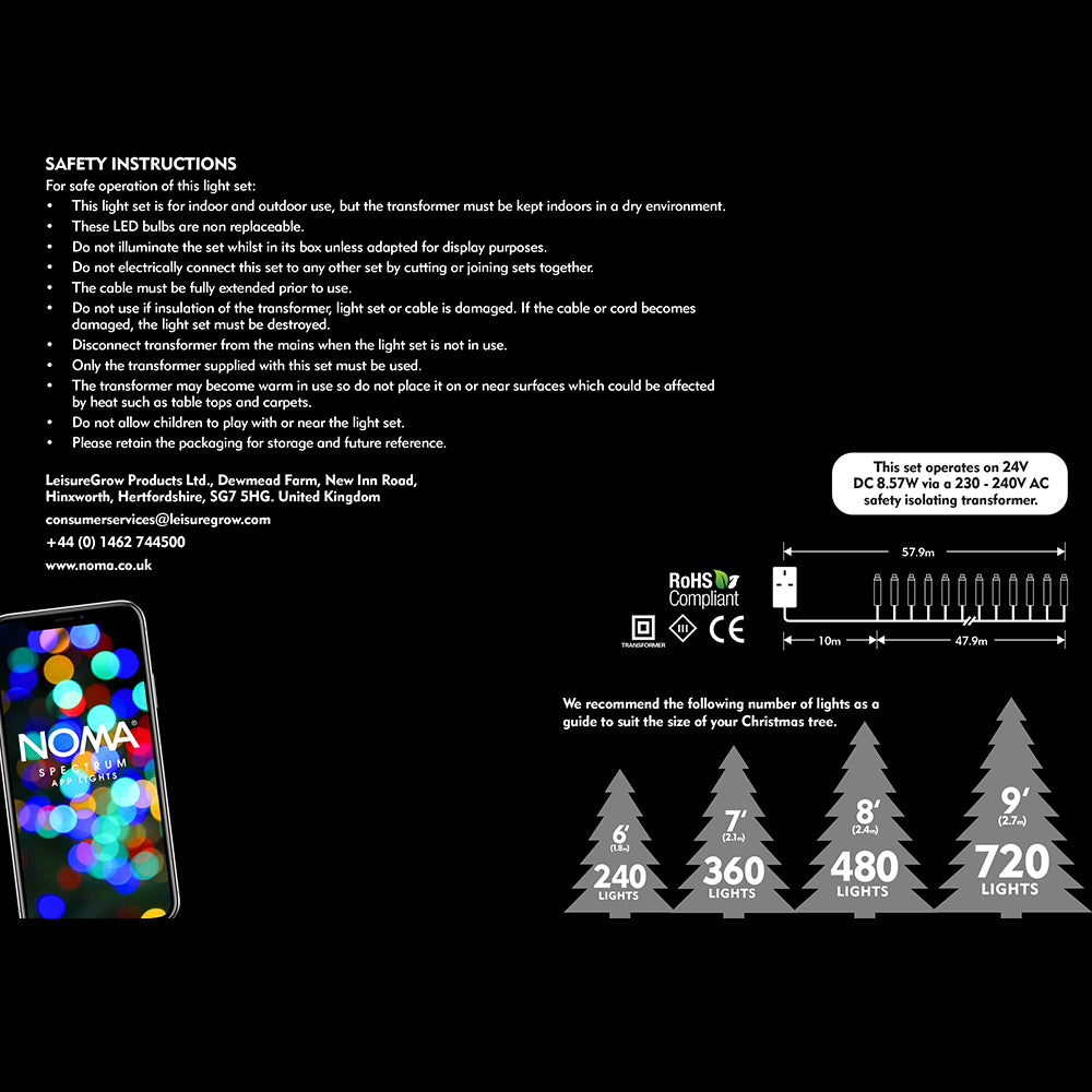 Spectrum String Lights 480 Spectrum App Controlled String Lights - NOMA