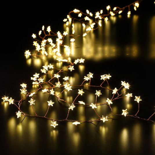 360 Warm White Micro Star Garland With Copper Wrire
